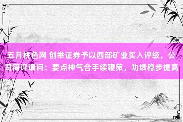 五月桃色网 创举证券予以西部矿业买入评级，公司简评请问：要点神气合手续鞭策，功绩稳步提高