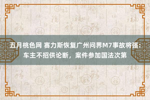 五月桃色网 赛力斯恢复广州问界M7事故将强：车主不招供论断，案件参加国法次第