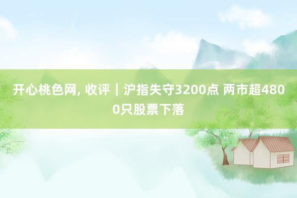 开心桃色网， 收评｜沪指失守3200点 两市超4800只股票下落