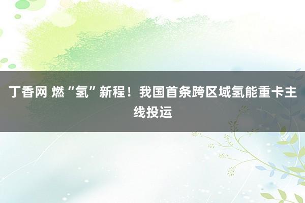 丁香网 燃“氢”新程！我国首条跨区域氢能重卡主线投运